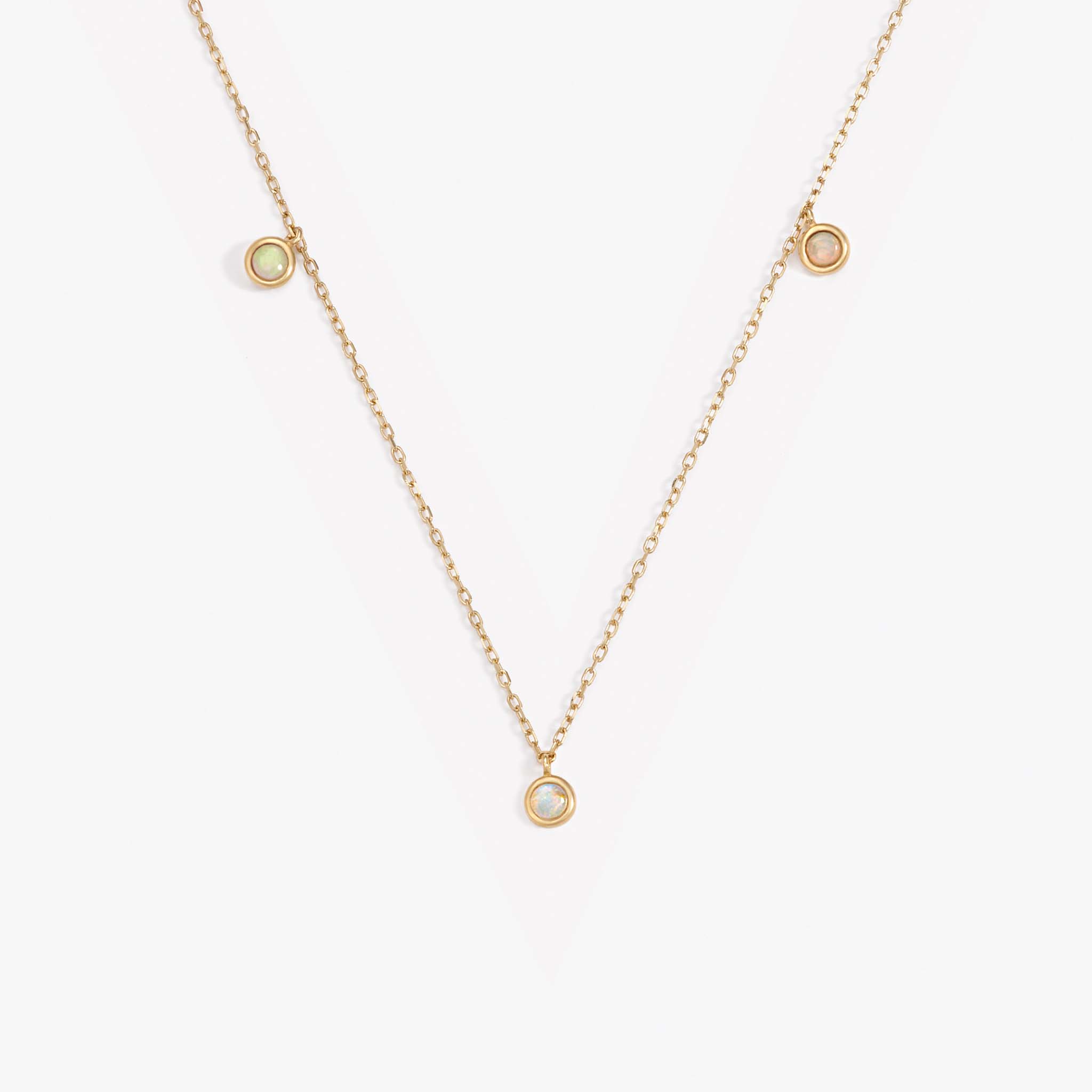14K Gold Jasmi Trio Opal Necklace