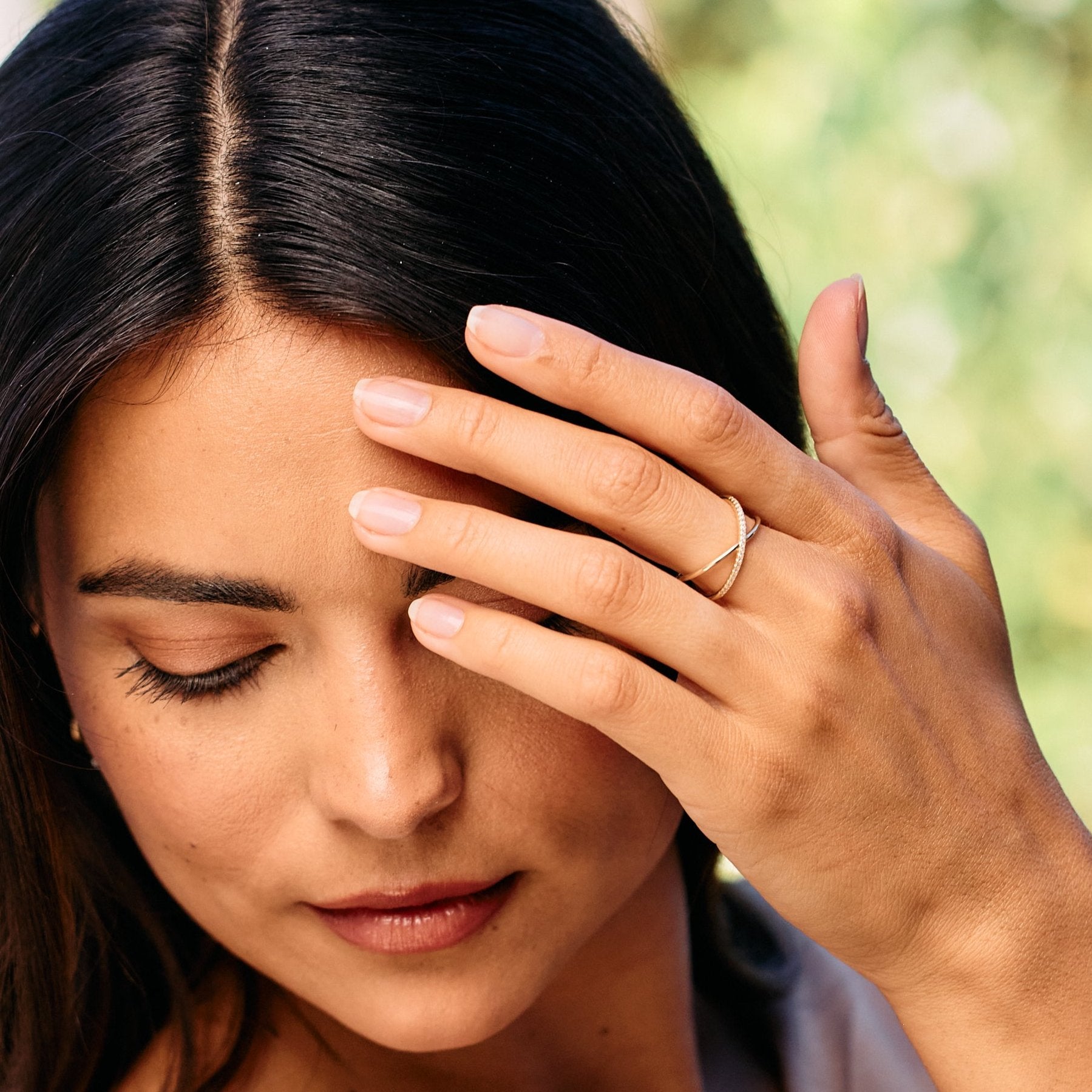 14K Gold Aurelia Diamond "X" Ring