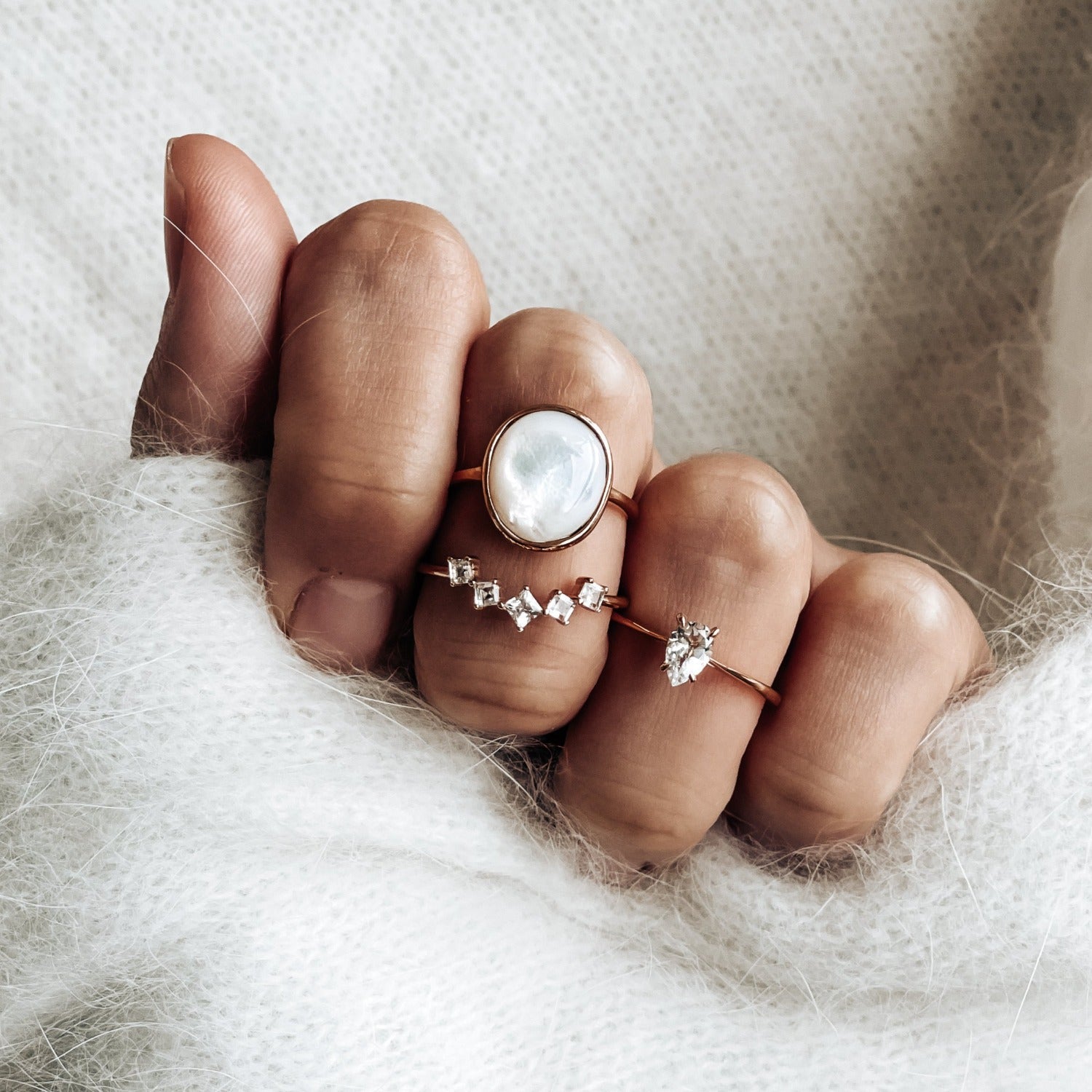 Luminous MOP Statement Ring