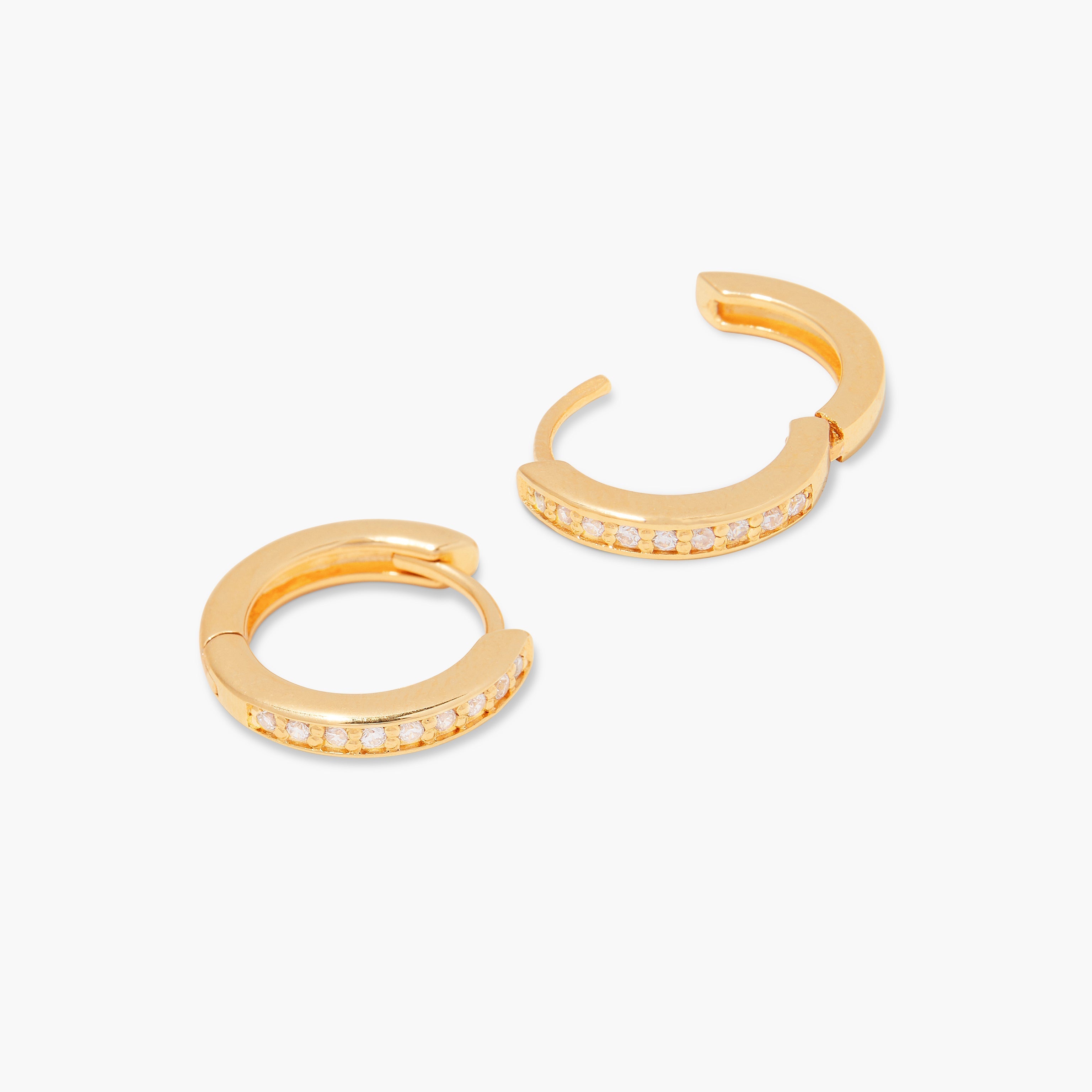 14K Gold Aureline Crystal Hoops