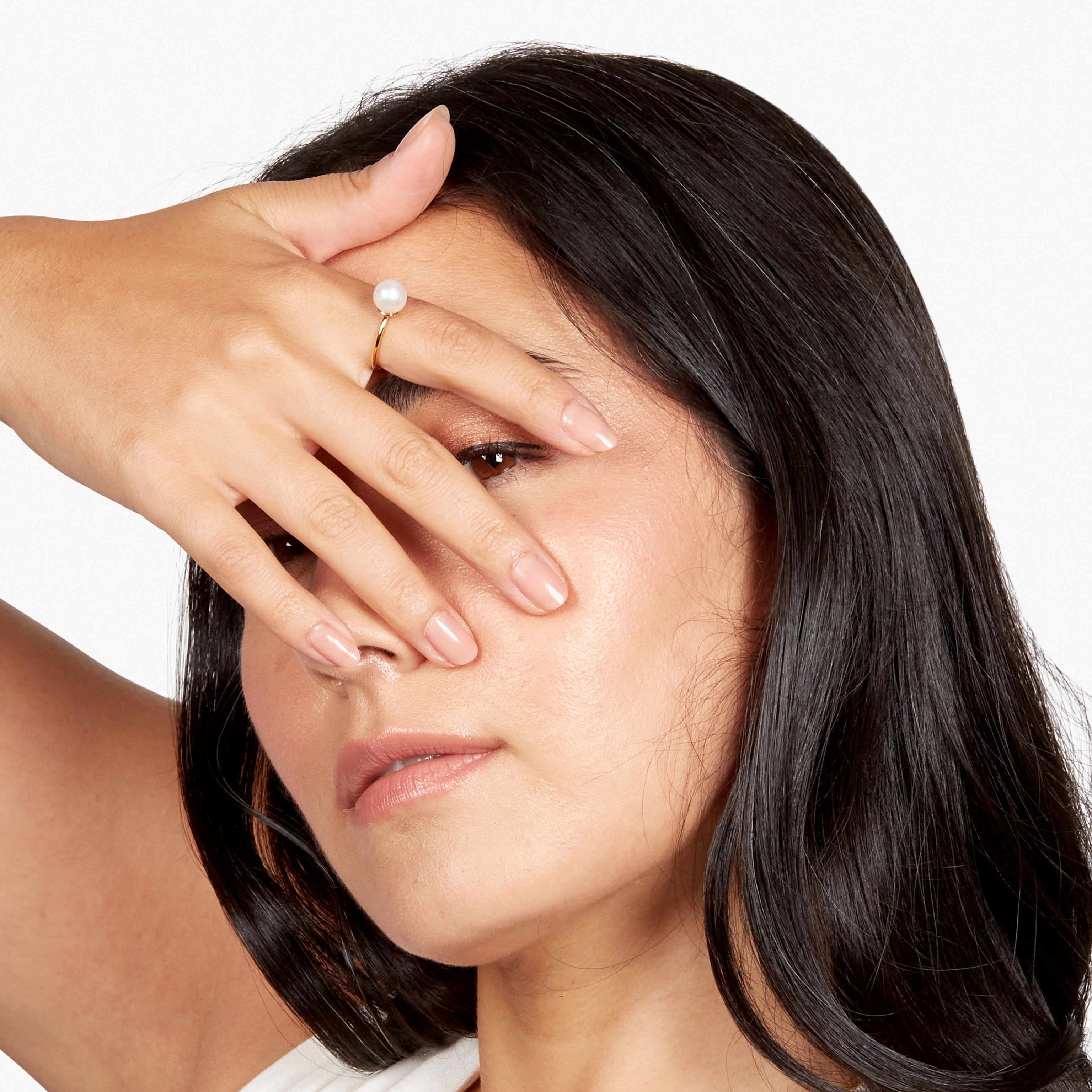 14K Gold Luna Mother of Pearl Ring