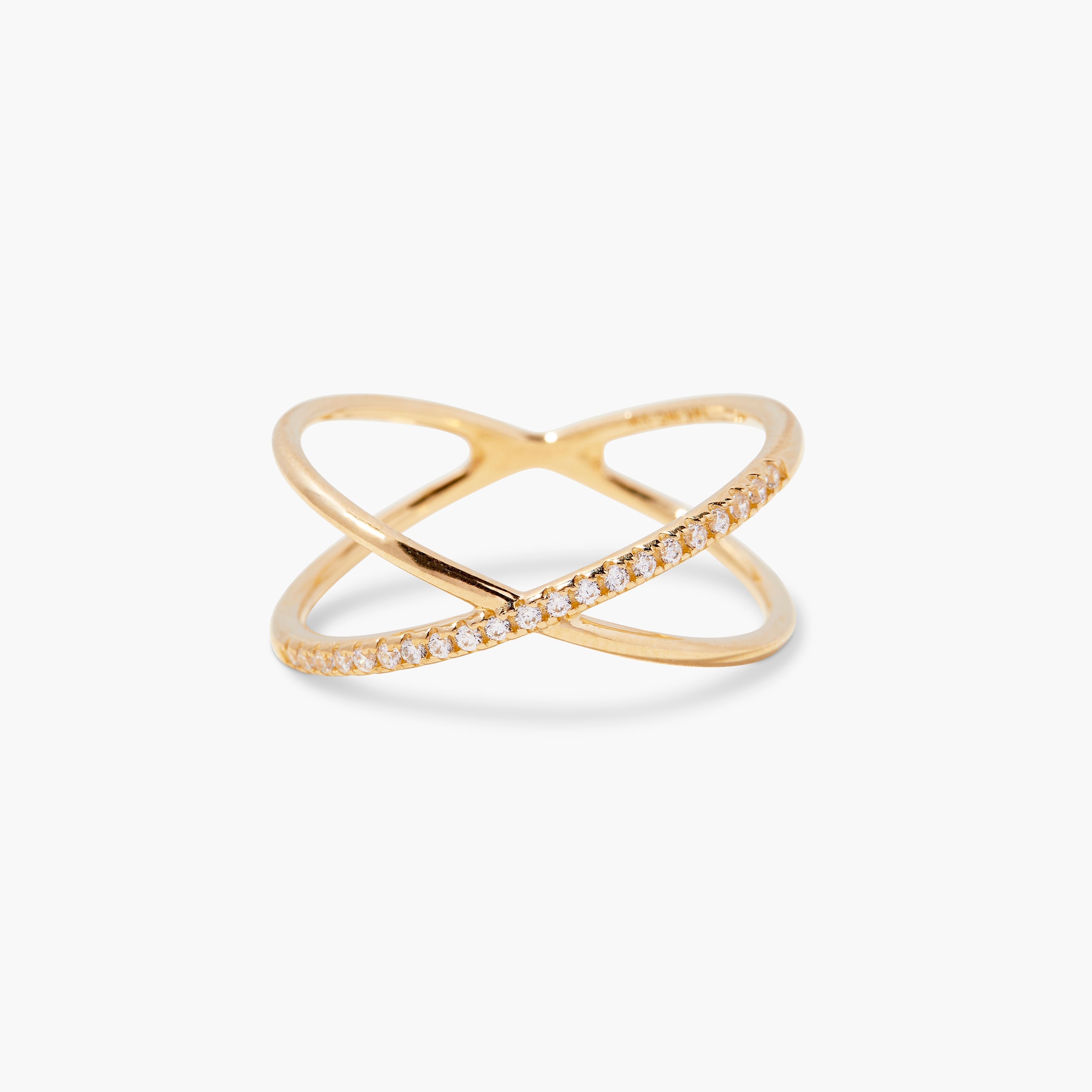 14K Gold Aurelia Diamond "X" Ring