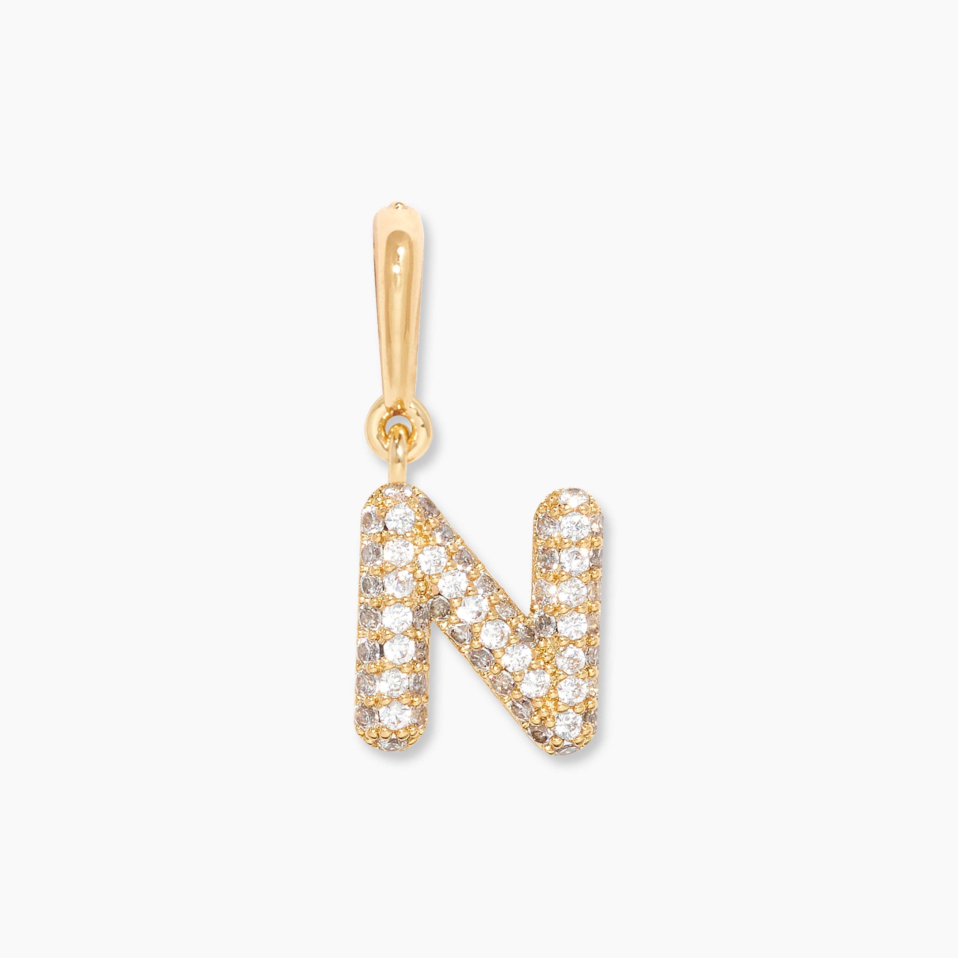 14K Gold Aureline Crystal Initial Charm