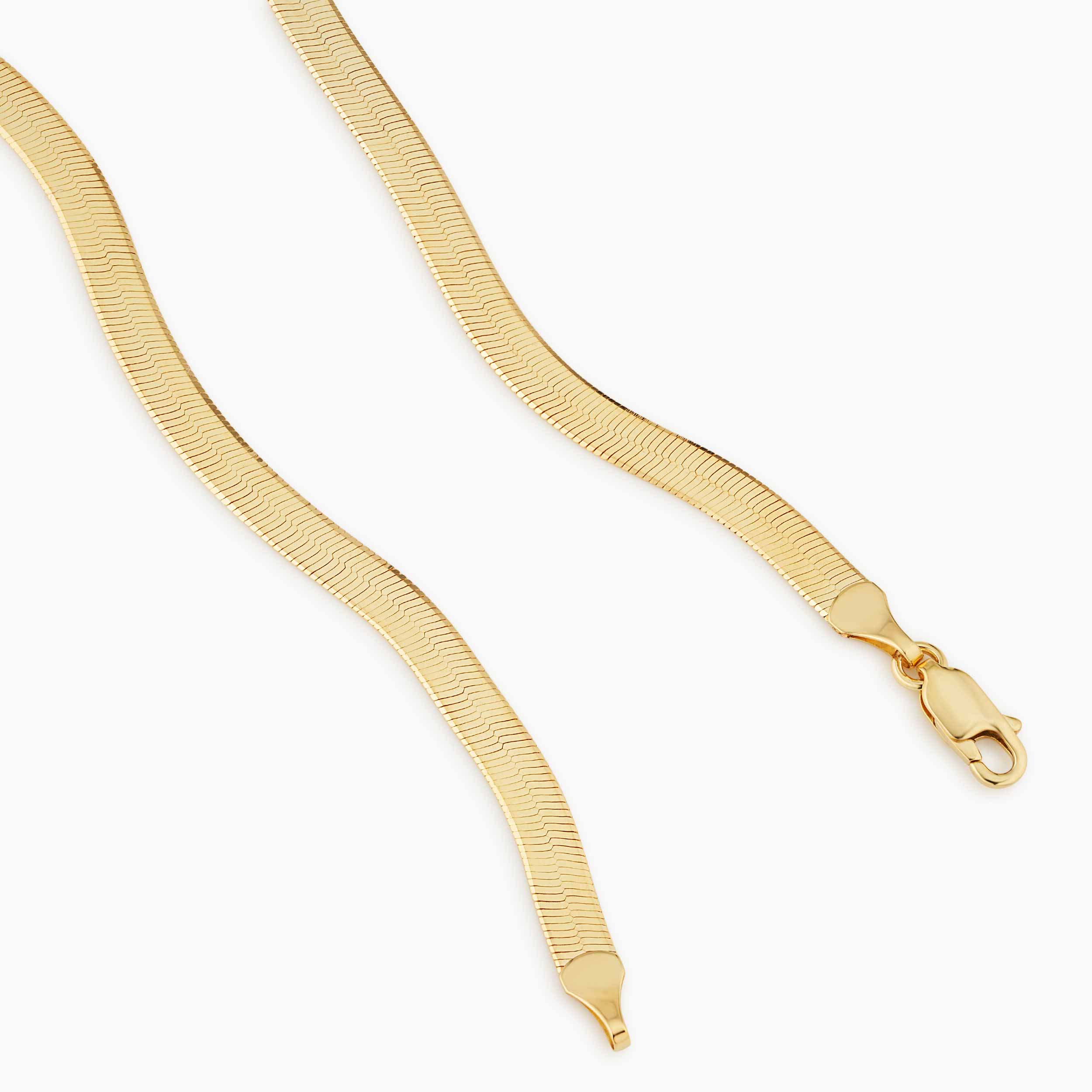 10K Gold Diamond-Cut Herringbone Choker