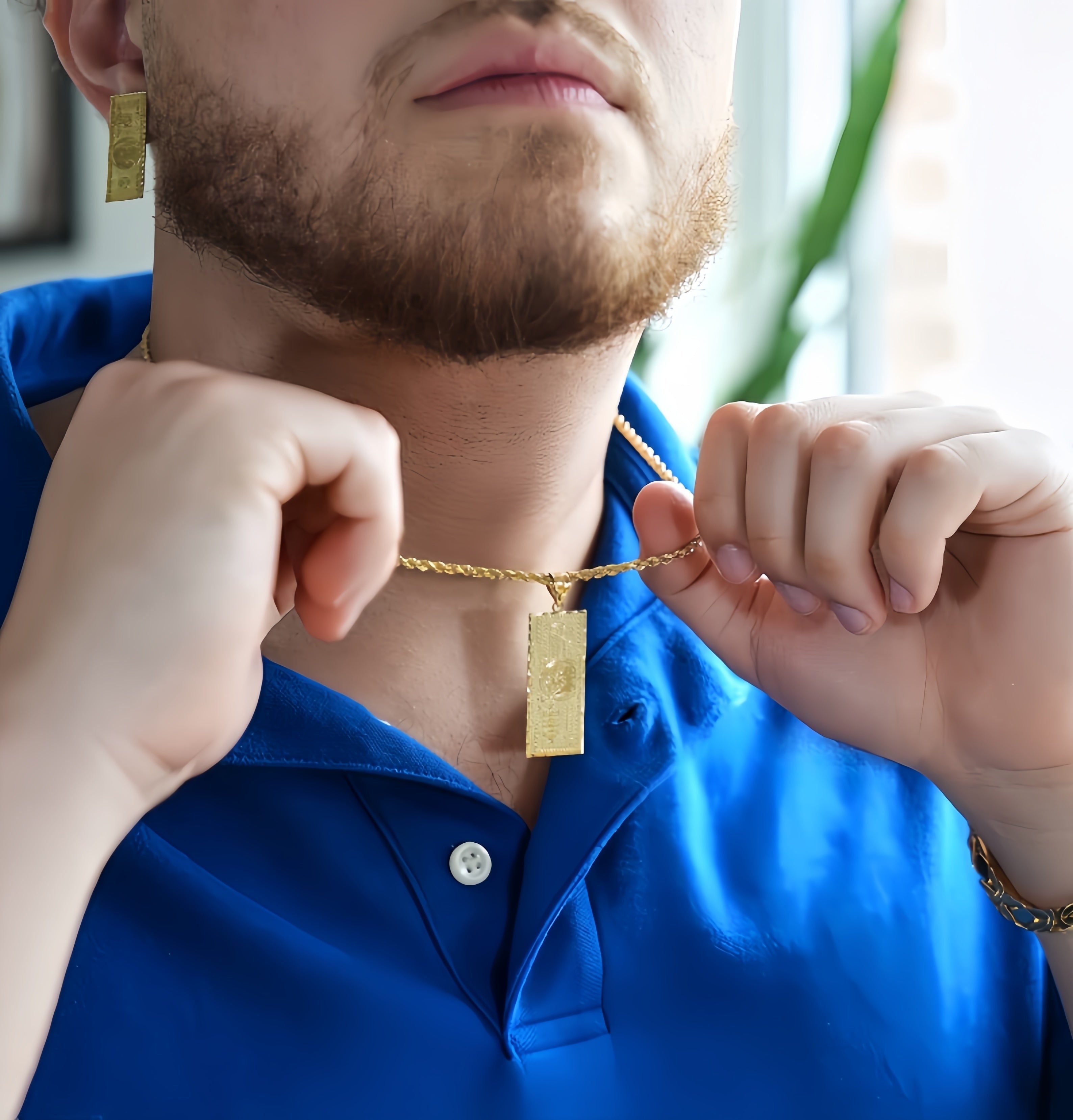 14K Gold Wealthy Dollar Necklace