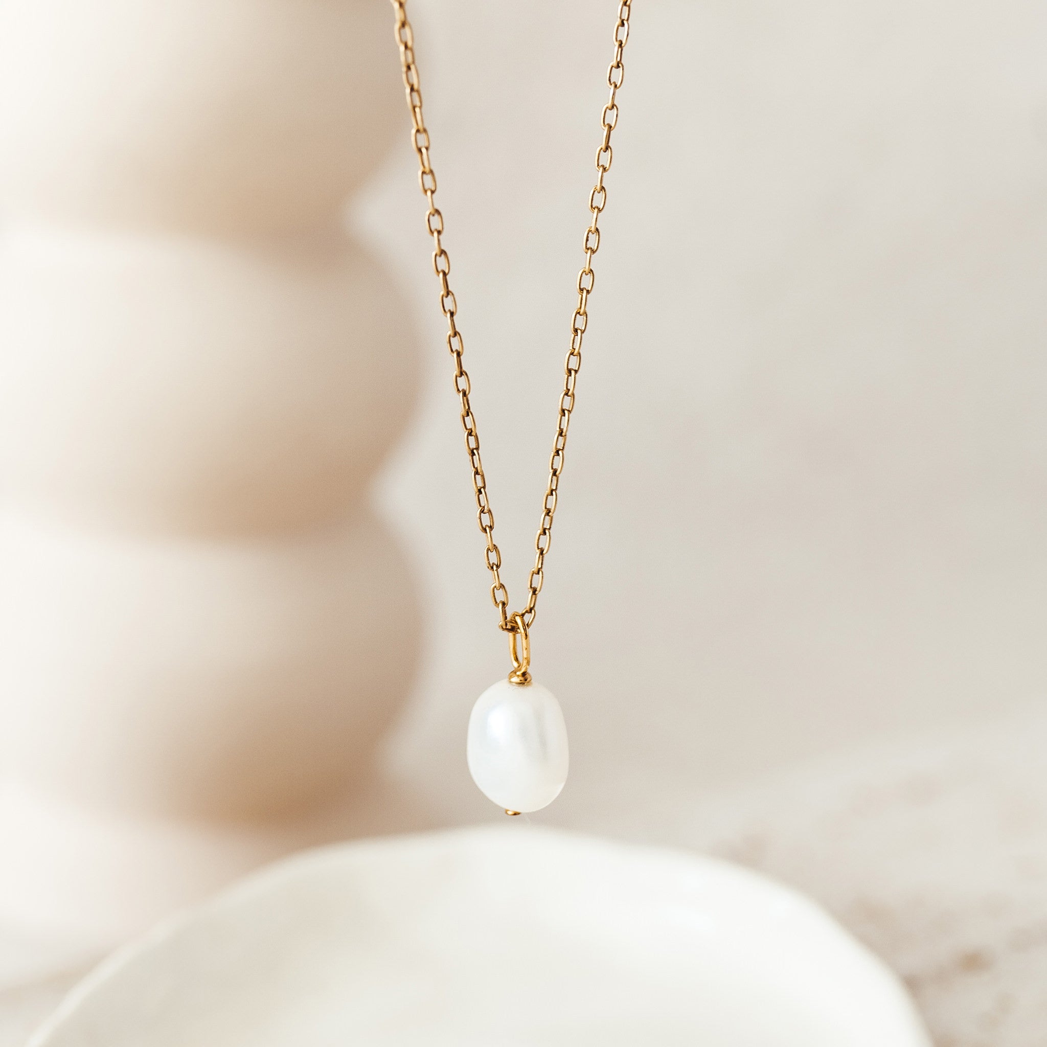 14K Gold Baroque Pearl Necklace