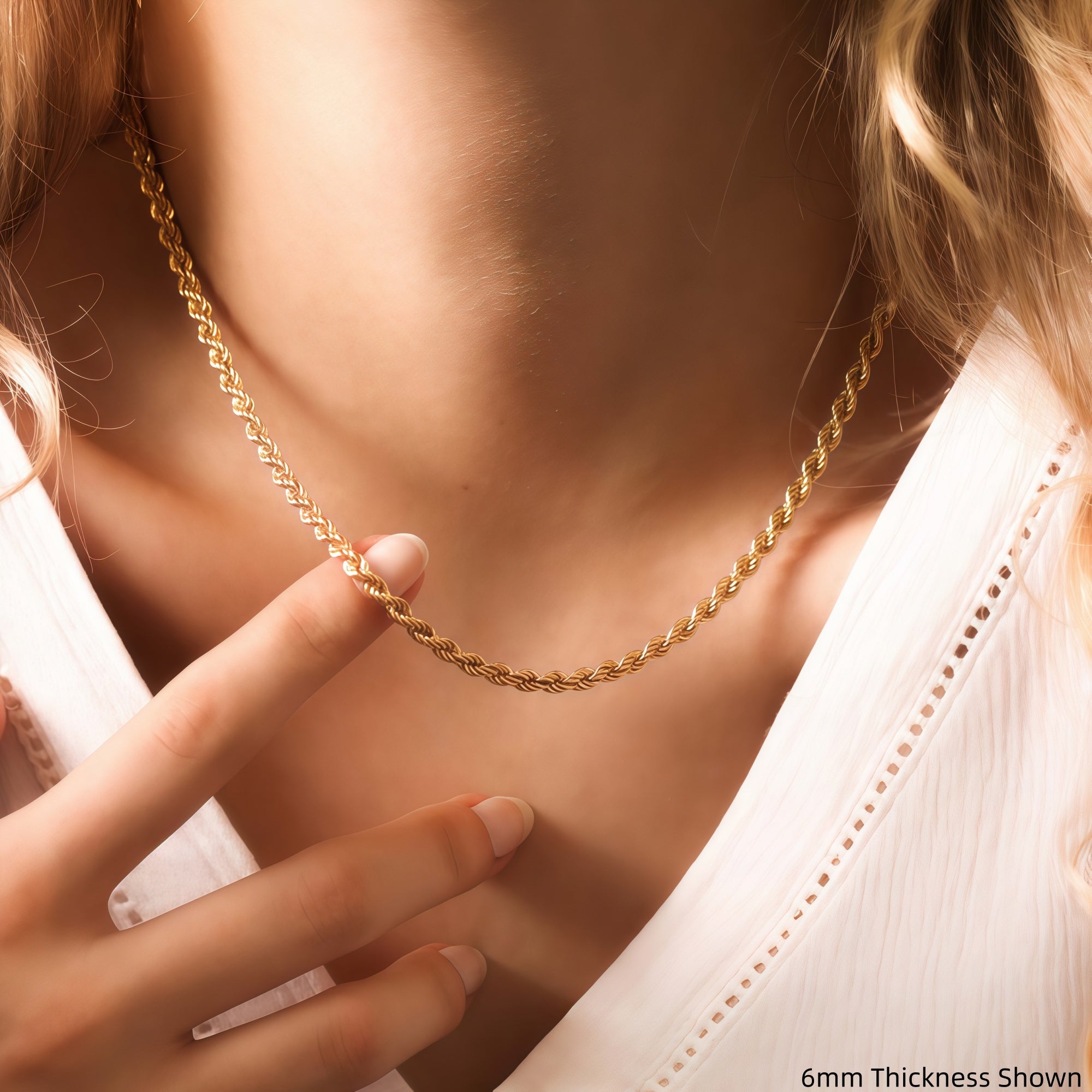 14K Gold Classic Twisted Rope Necklace