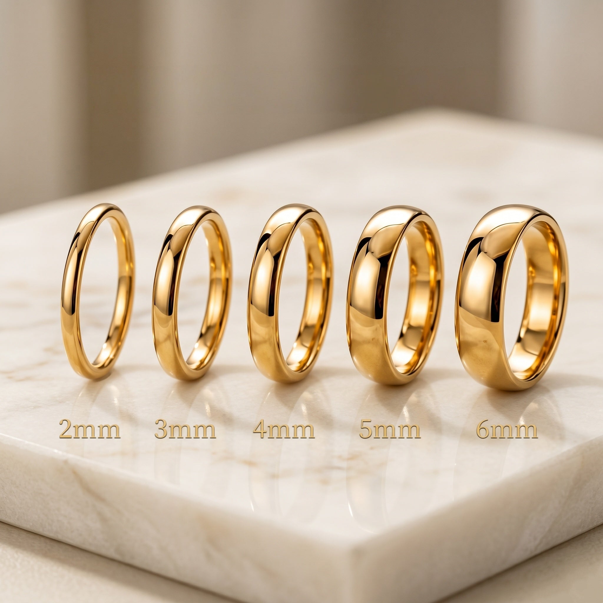 14K Gold Hand-Polished Dome Ring