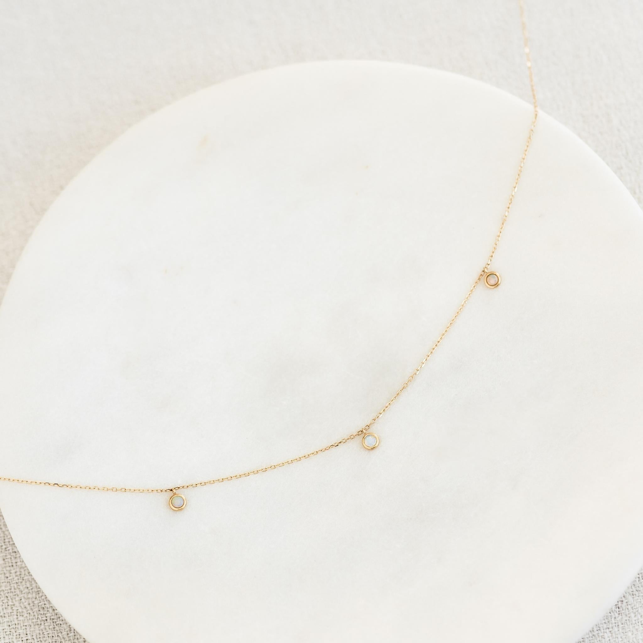 14K Gold Jasmi Trio Opal Necklace