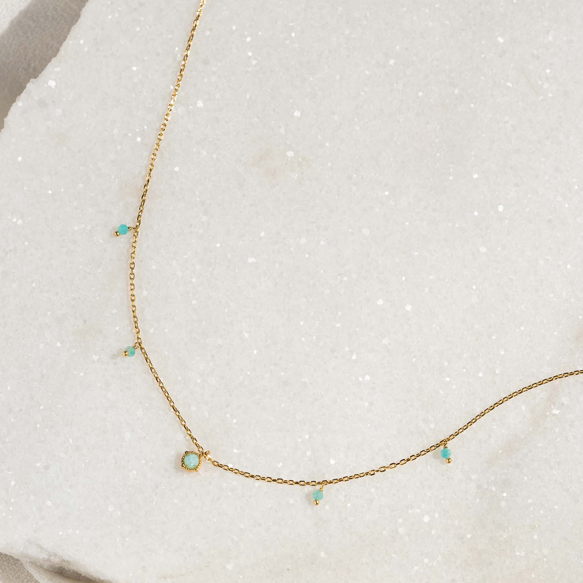 14K Gold bohemian Beaded Necklace