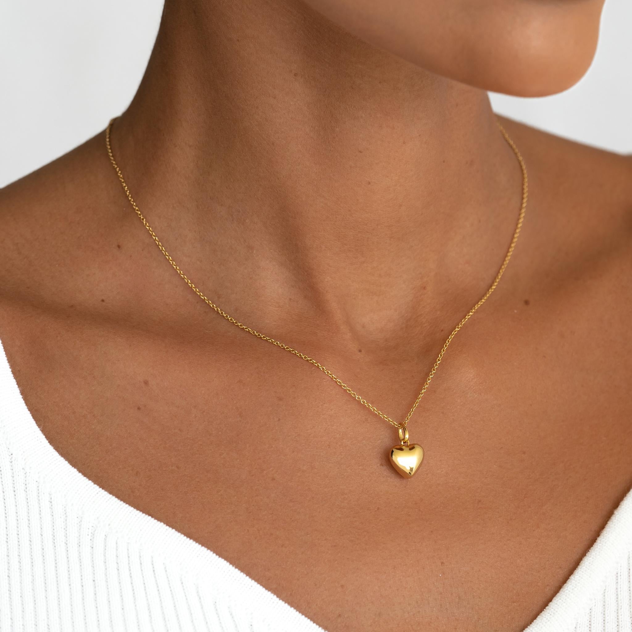 14K Gold "Bold Heart" Pendant Necklace