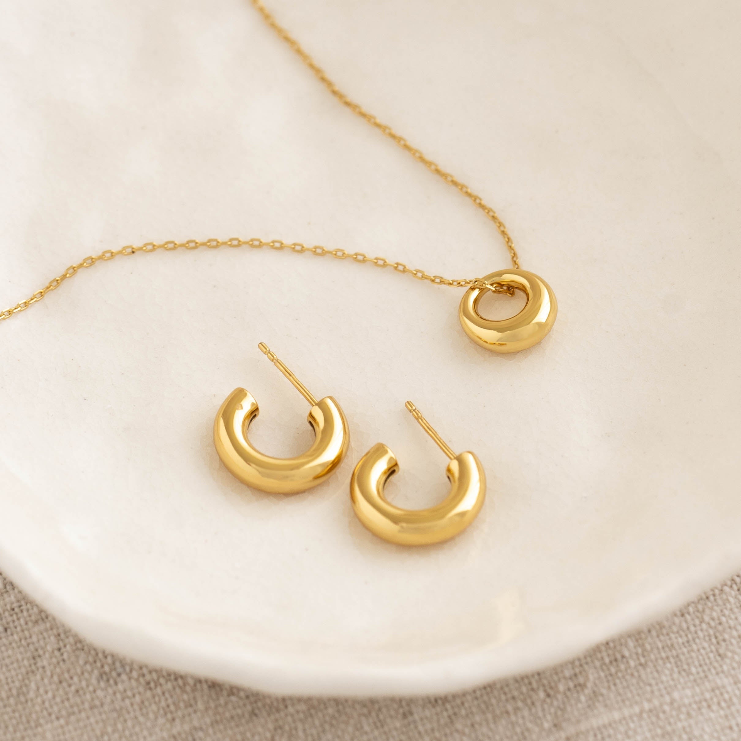 14K Gold "Luxe Huggie" Post Earrings