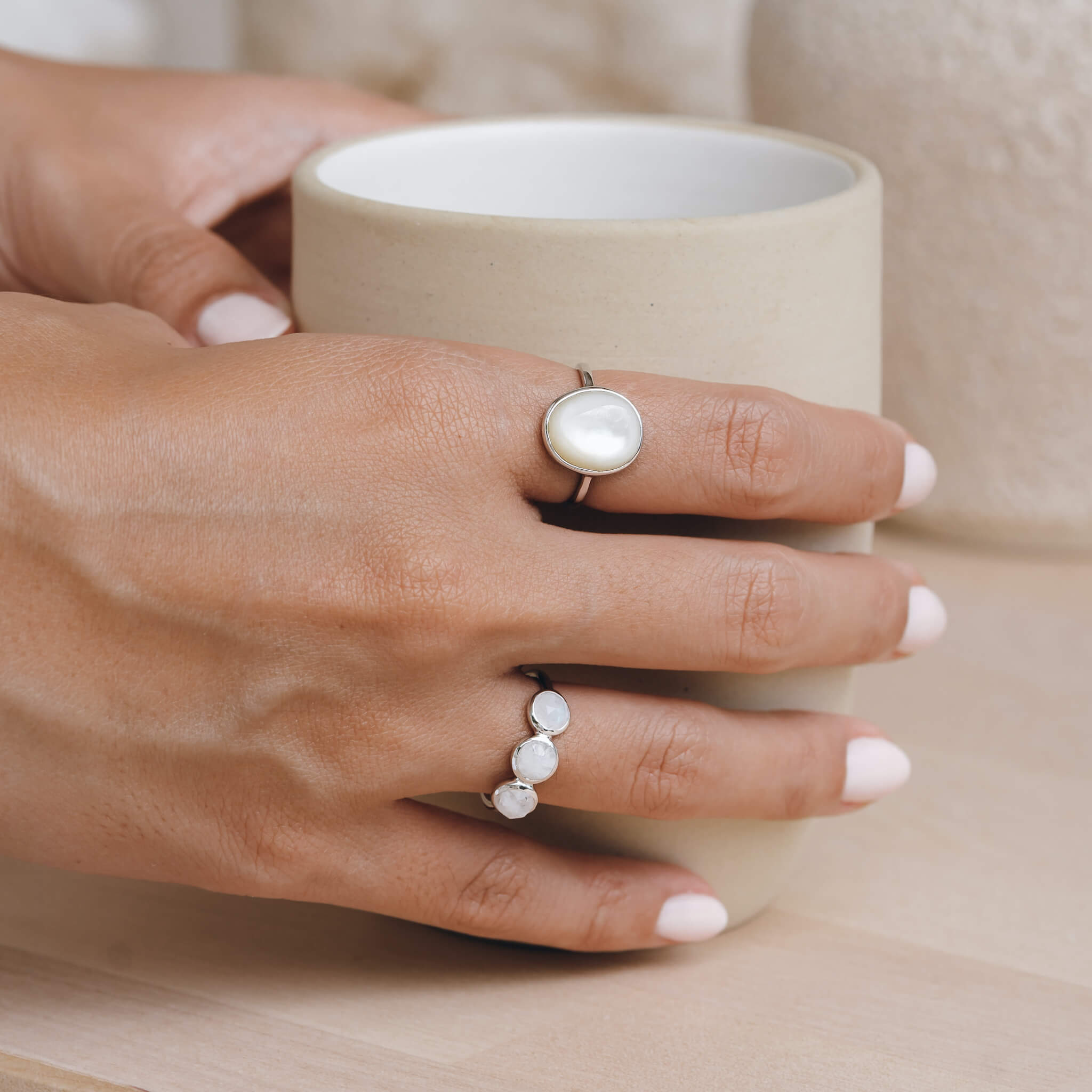 Luminous MOP Statement Ring