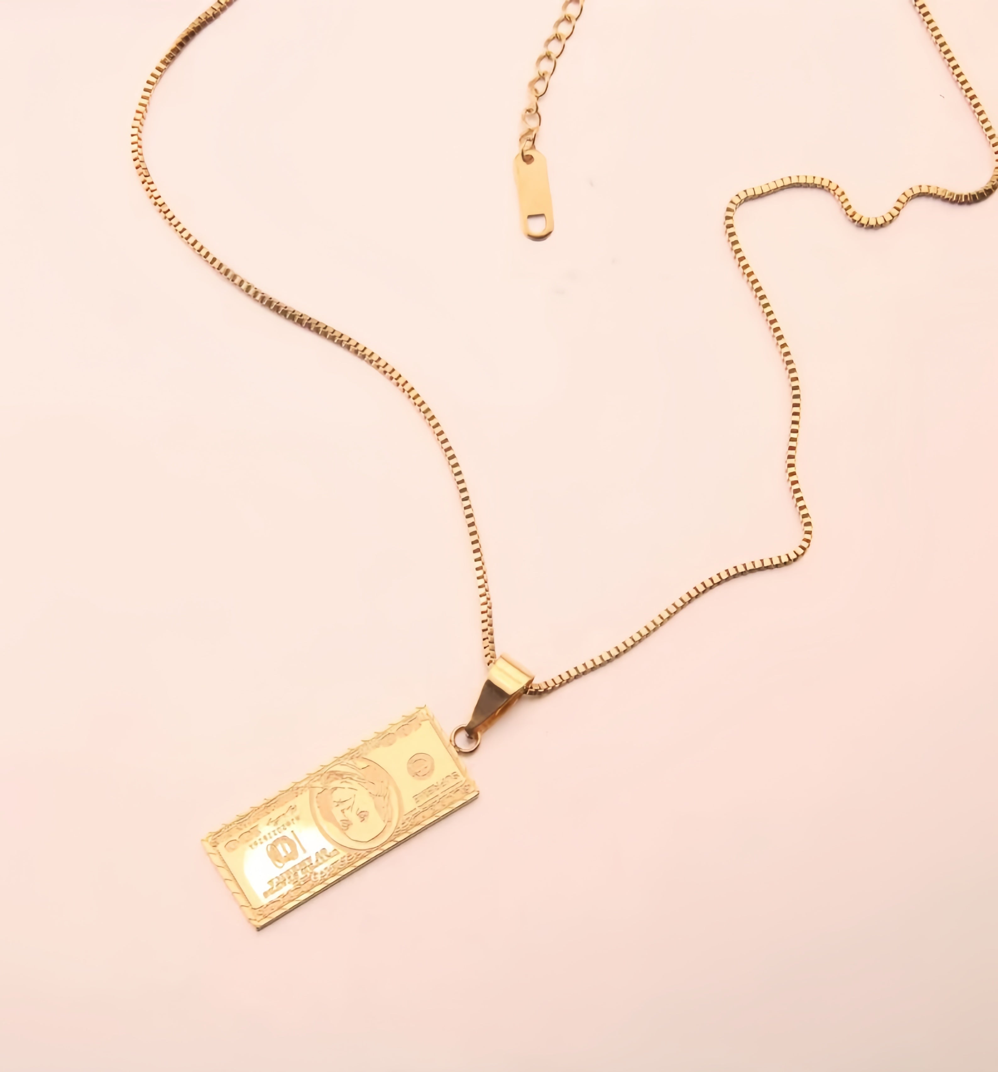 14K Gold Wealthy Dollar Necklace