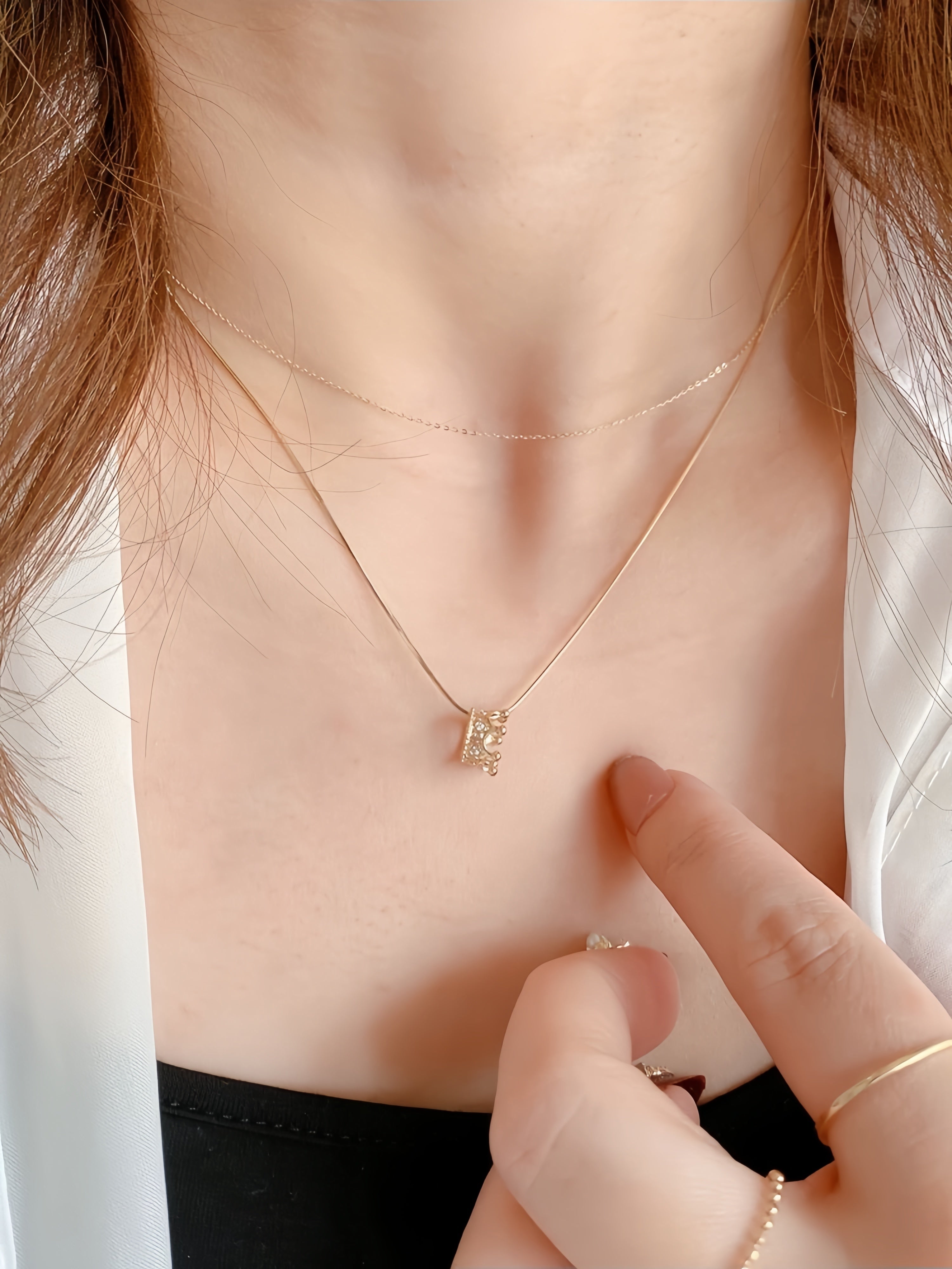 14K Gold Crowned in Love Necklace
