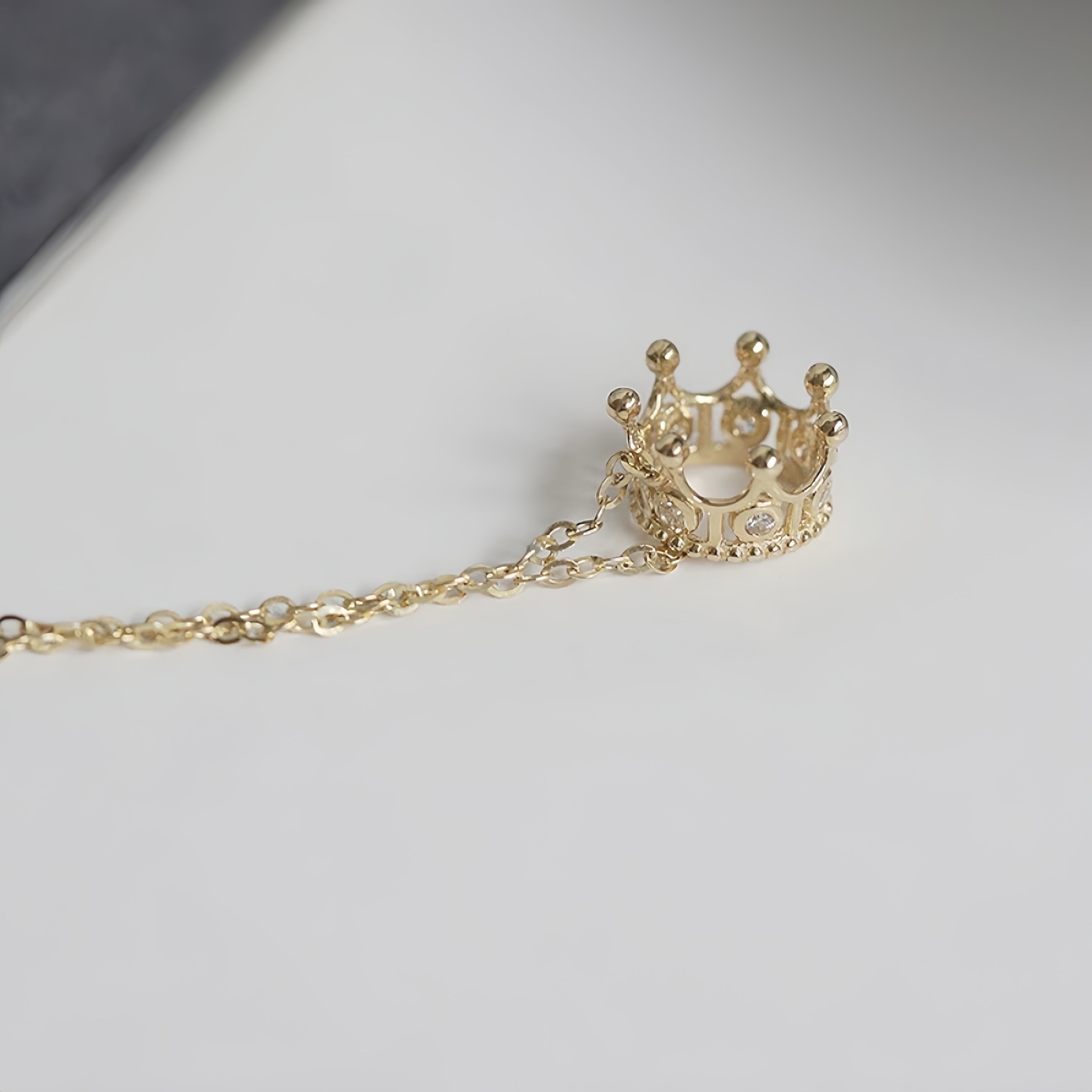 14K Gold Crowned in Love Necklace