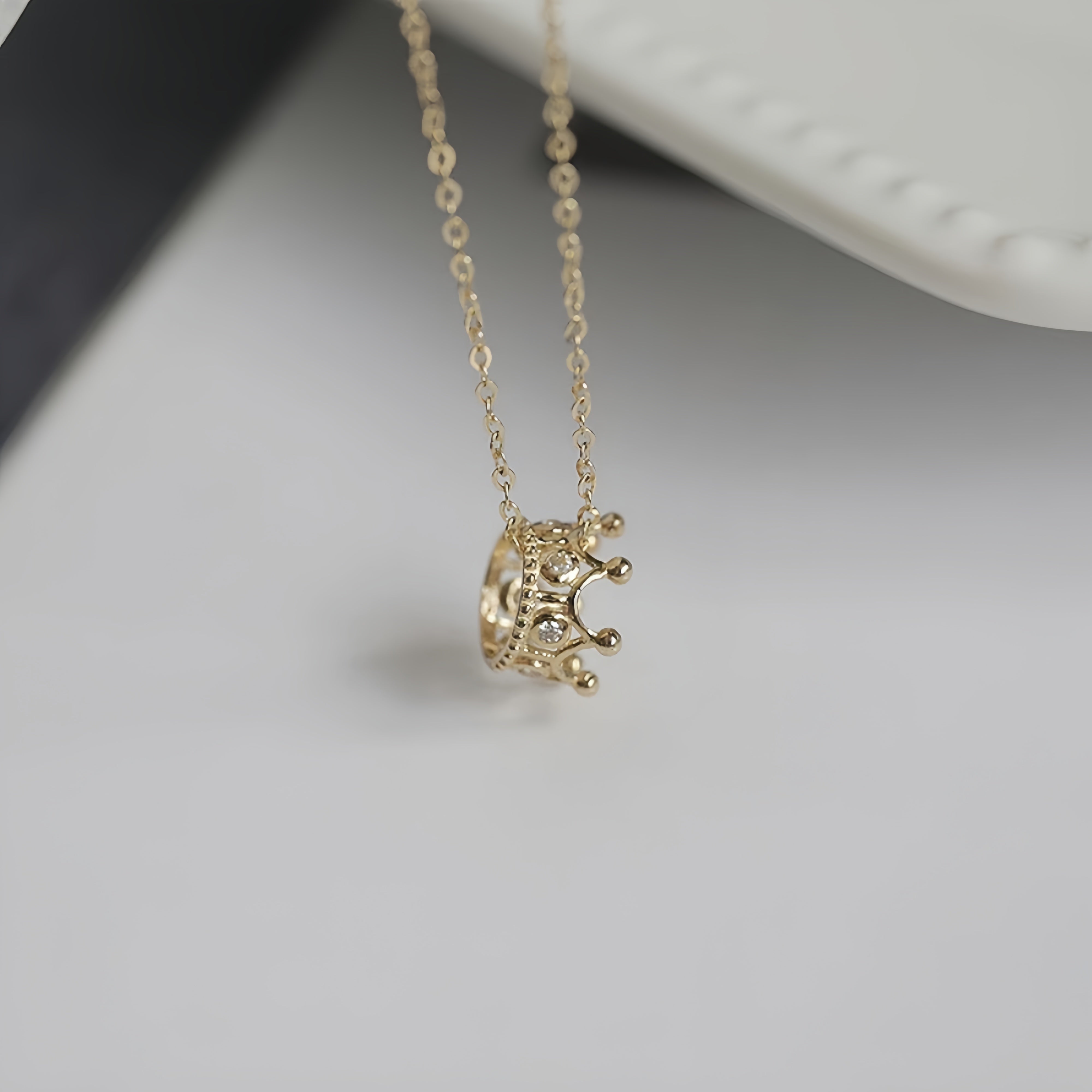 14K Gold Crowned in Love Necklace