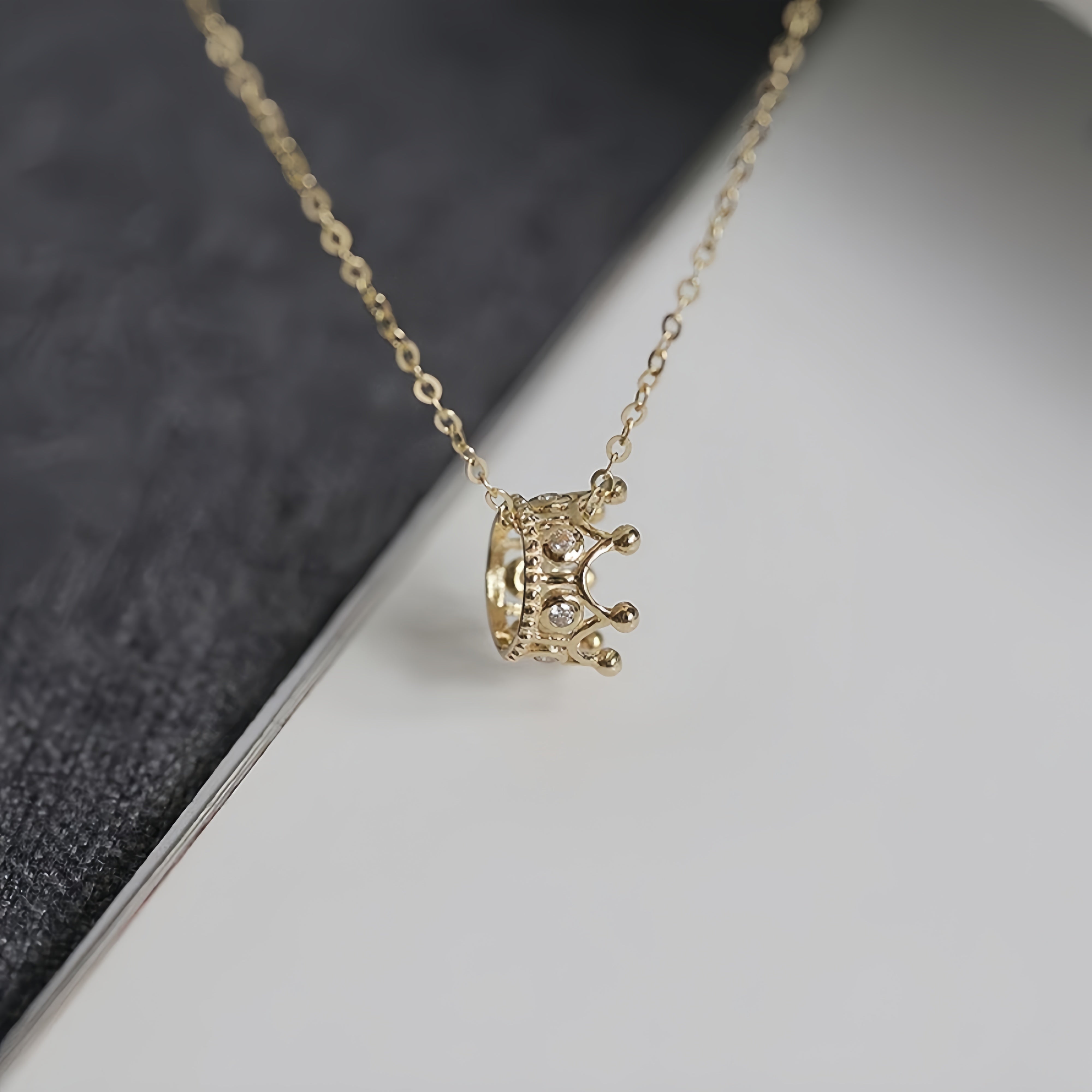 14K Gold Crowned in Love Necklace