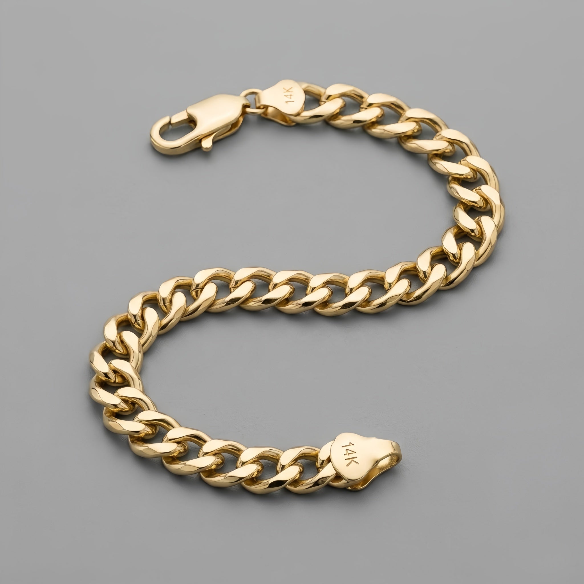 14K Gold Solid Handcrafted Cuban Link Bracelet