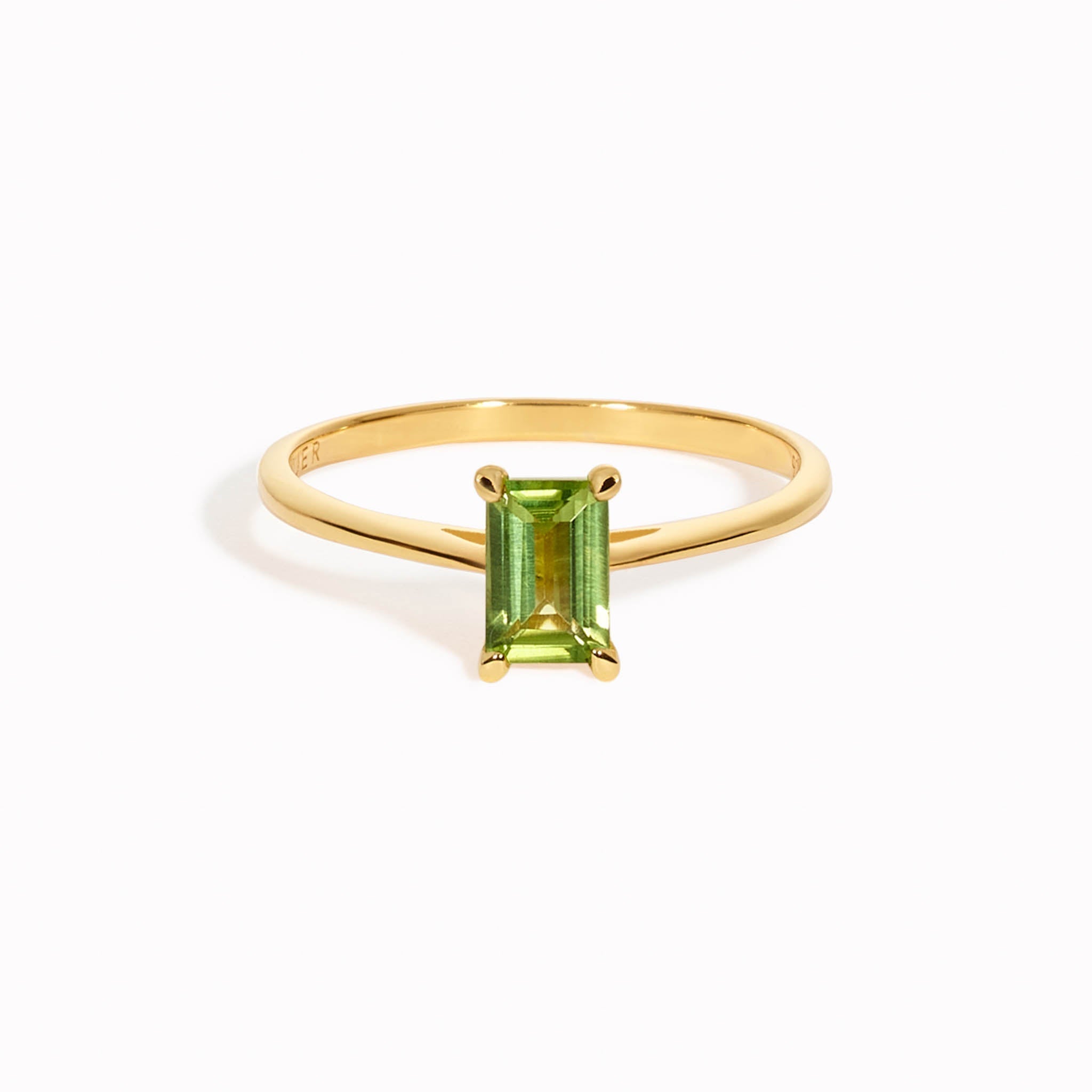 14K Gold Peridot Baguette Band Ring - A Modern Heirloom