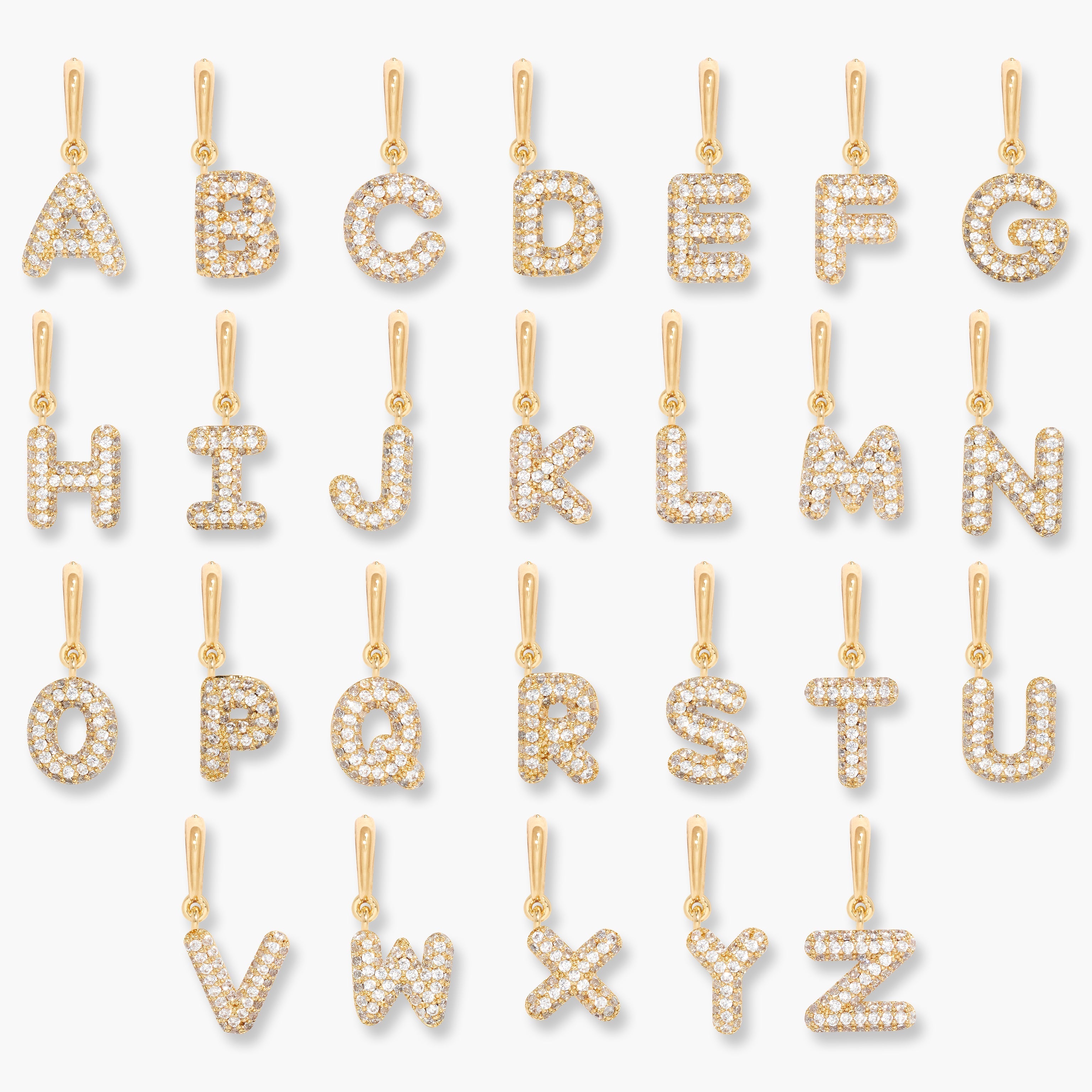 14K Gold Aureline Crystal Initial Charm