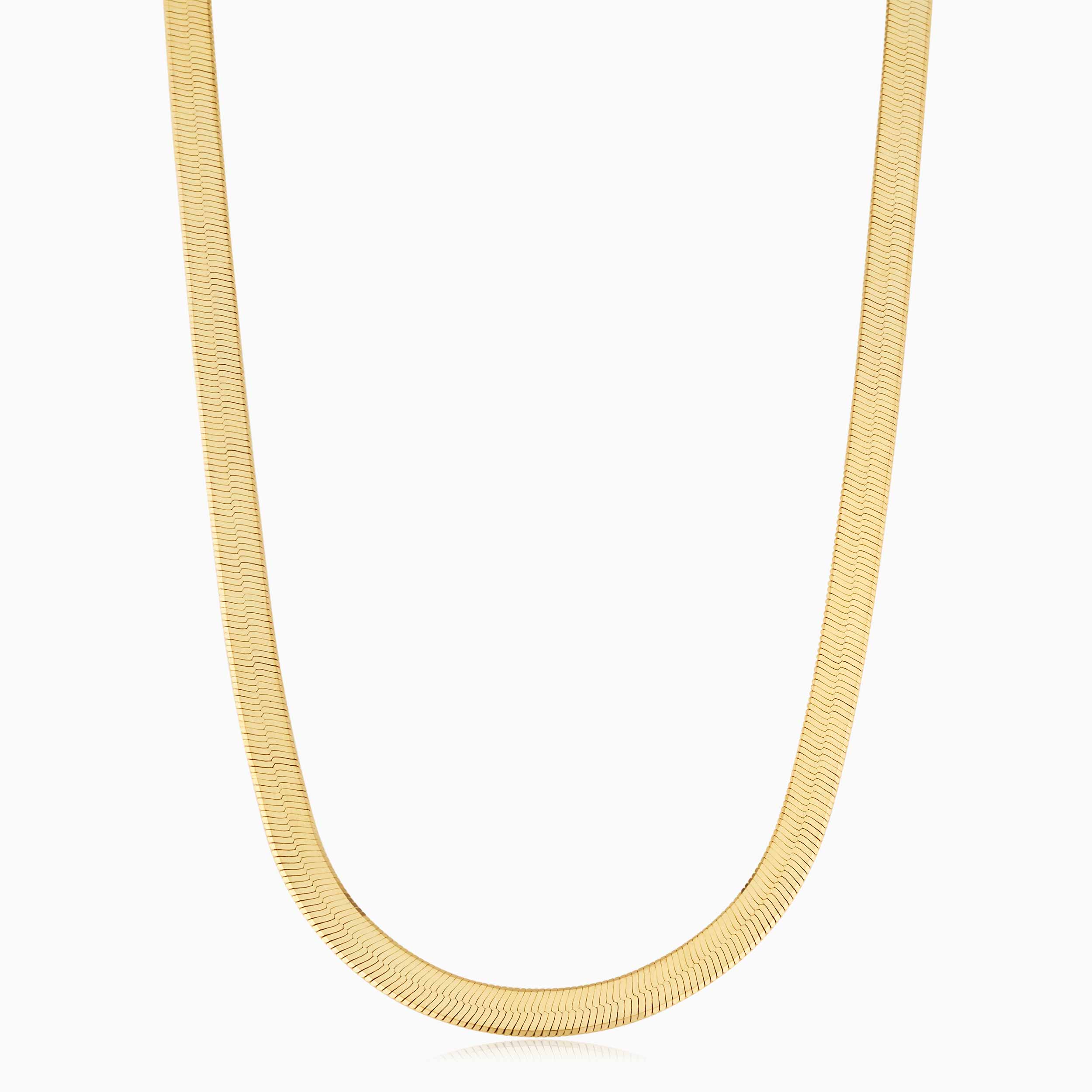10K Gold Diamond-Cut Herringbone Choker