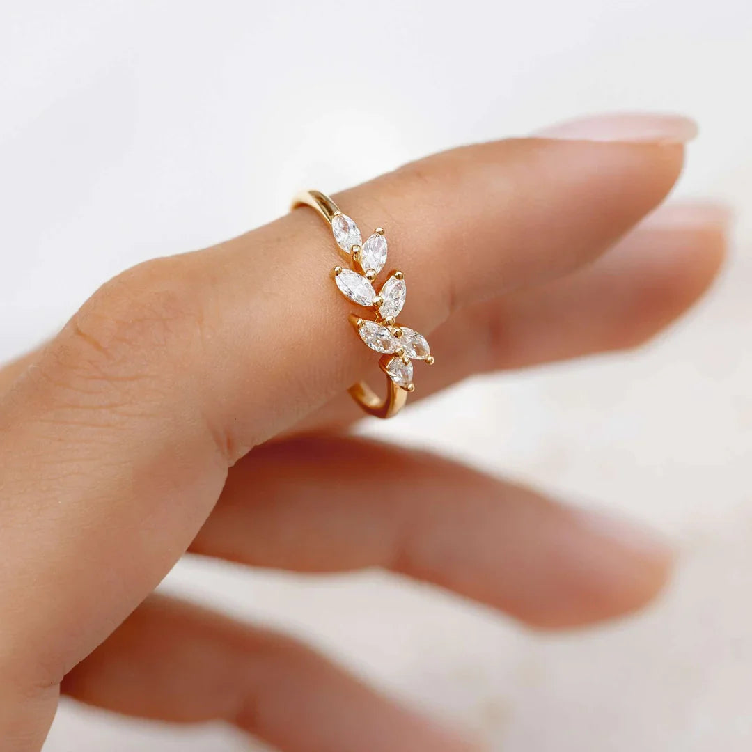"Laurel Light" Marquise Halo Ring