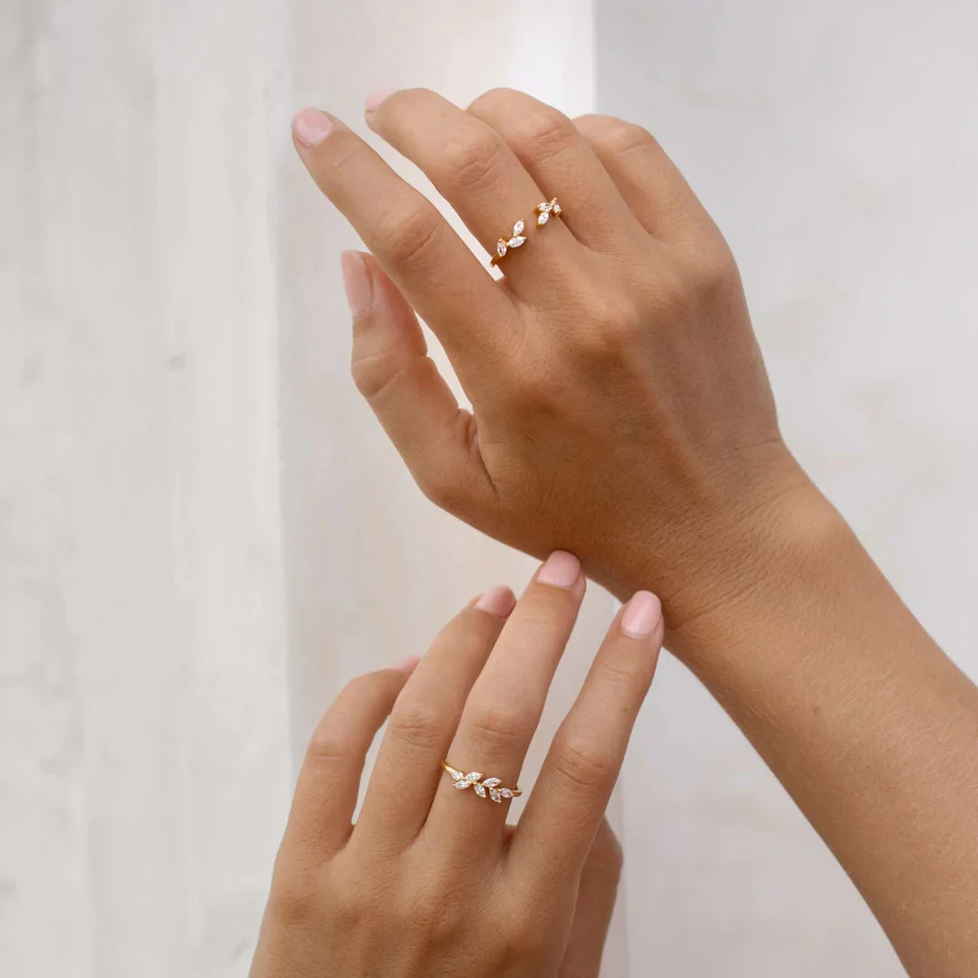 "Laurel Light" Marquise Halo Ring