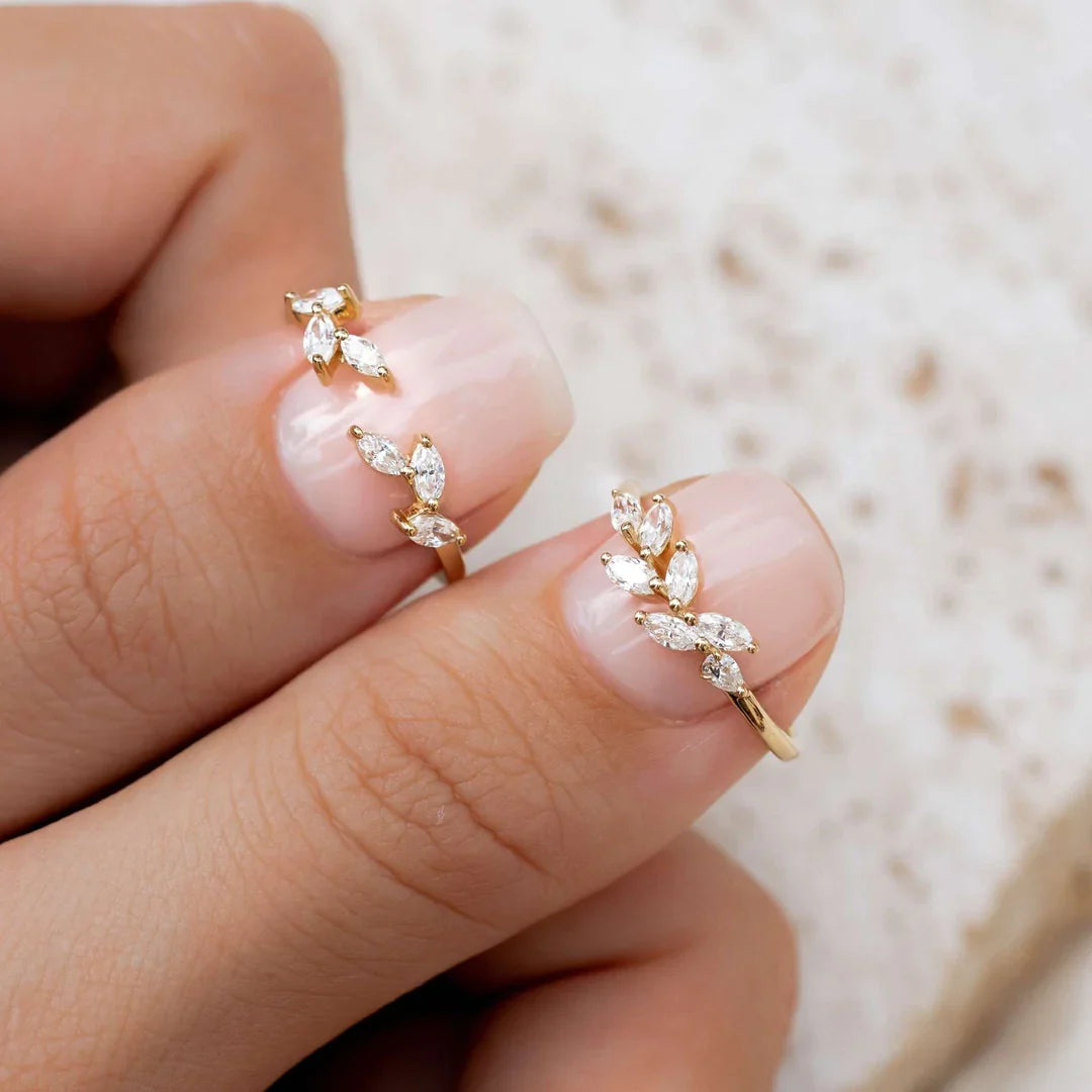 "Laurel Light" Marquise Halo Ring