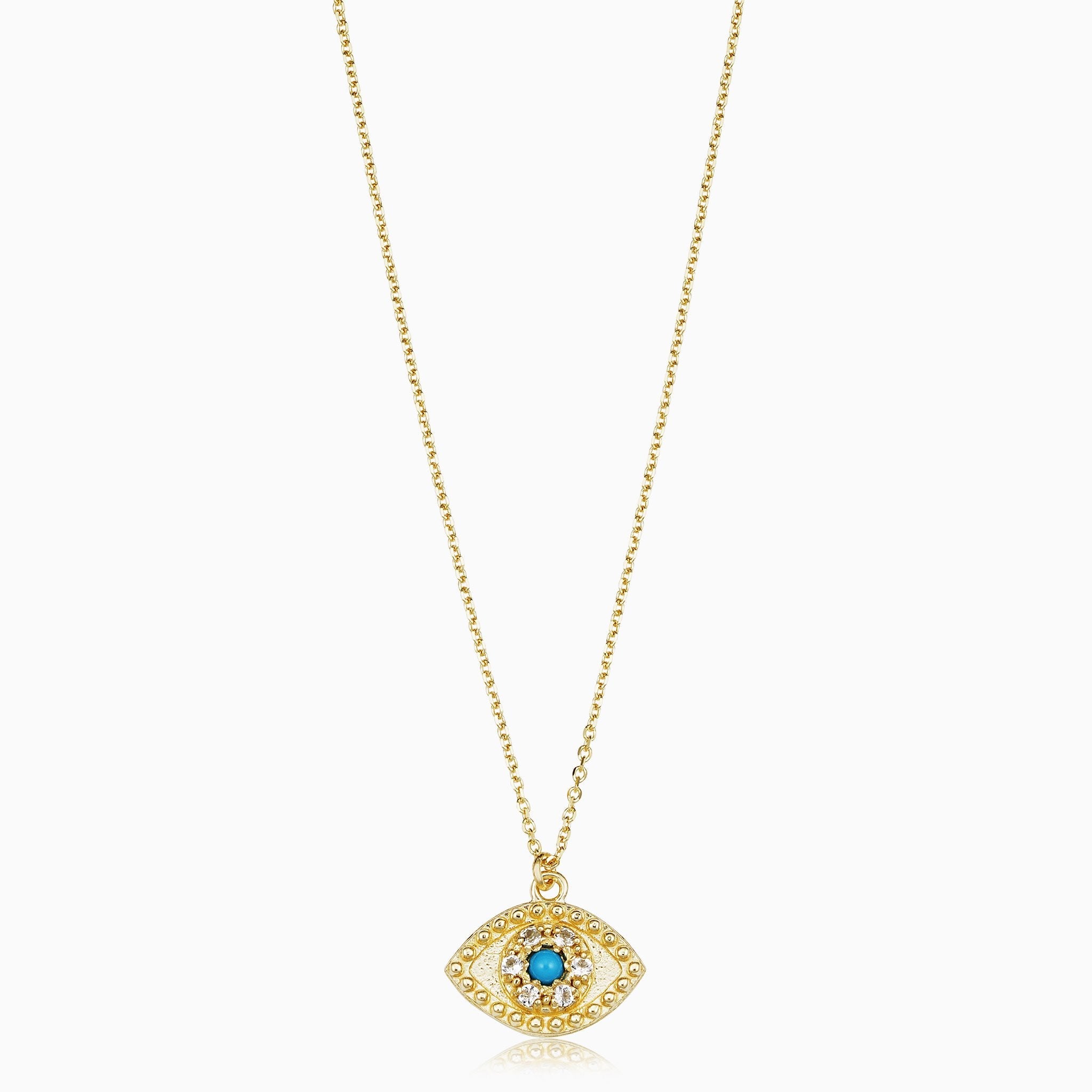 10K Gold Evil Eye Pendant – Guardian Glamour