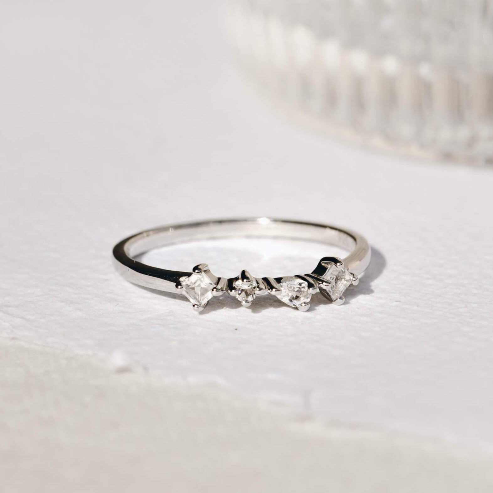 Dainty Topaz Cluster Ring
