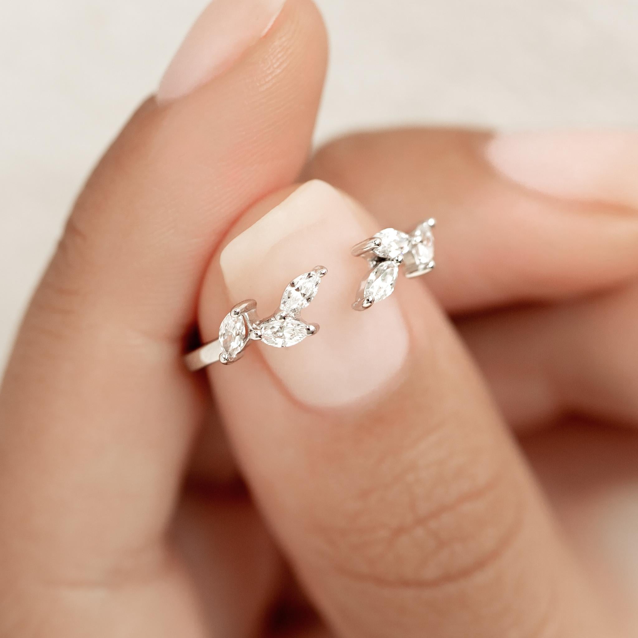 "Celestial Wreath" Marquise Halo Ring