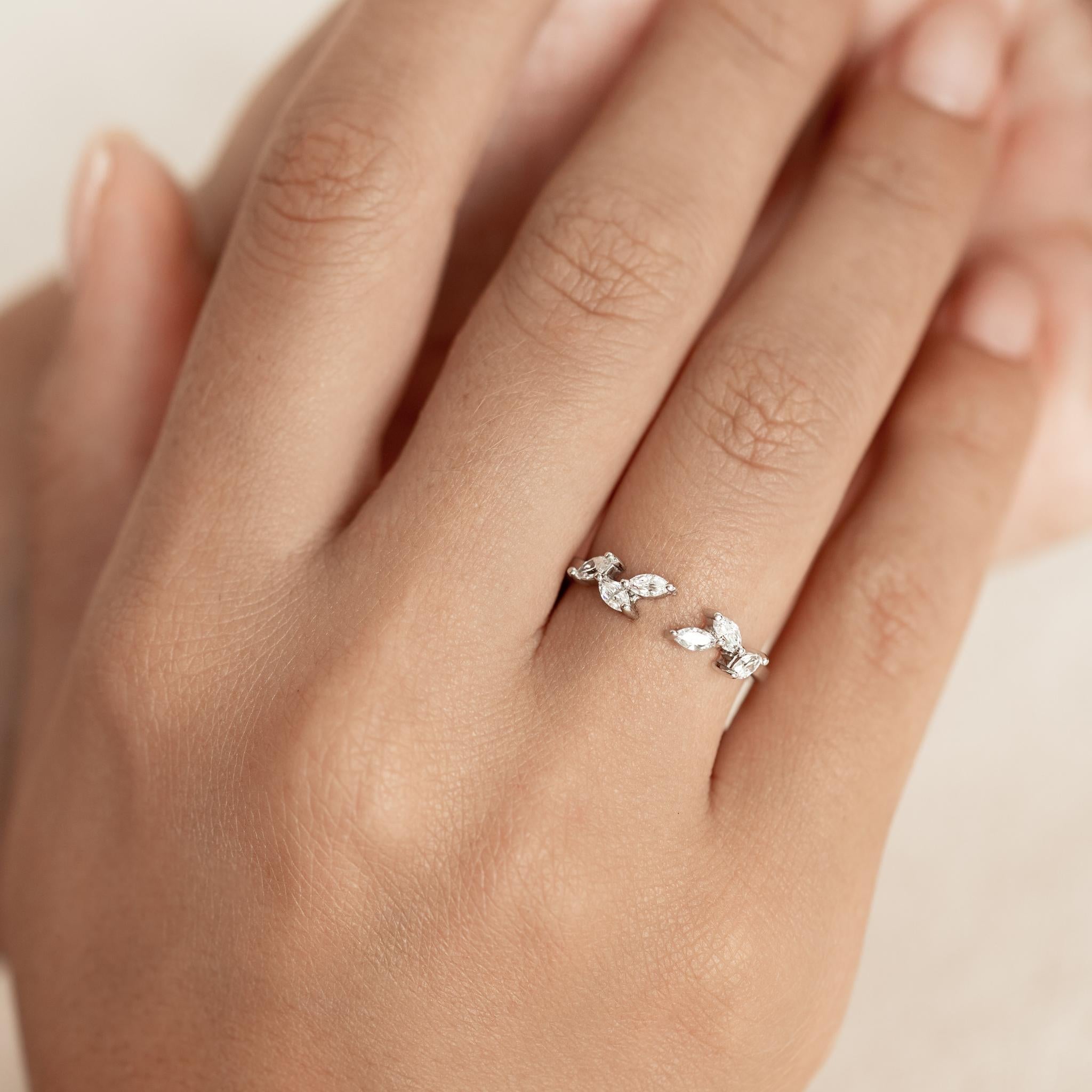"Celestial Wreath" Marquise Halo Ring