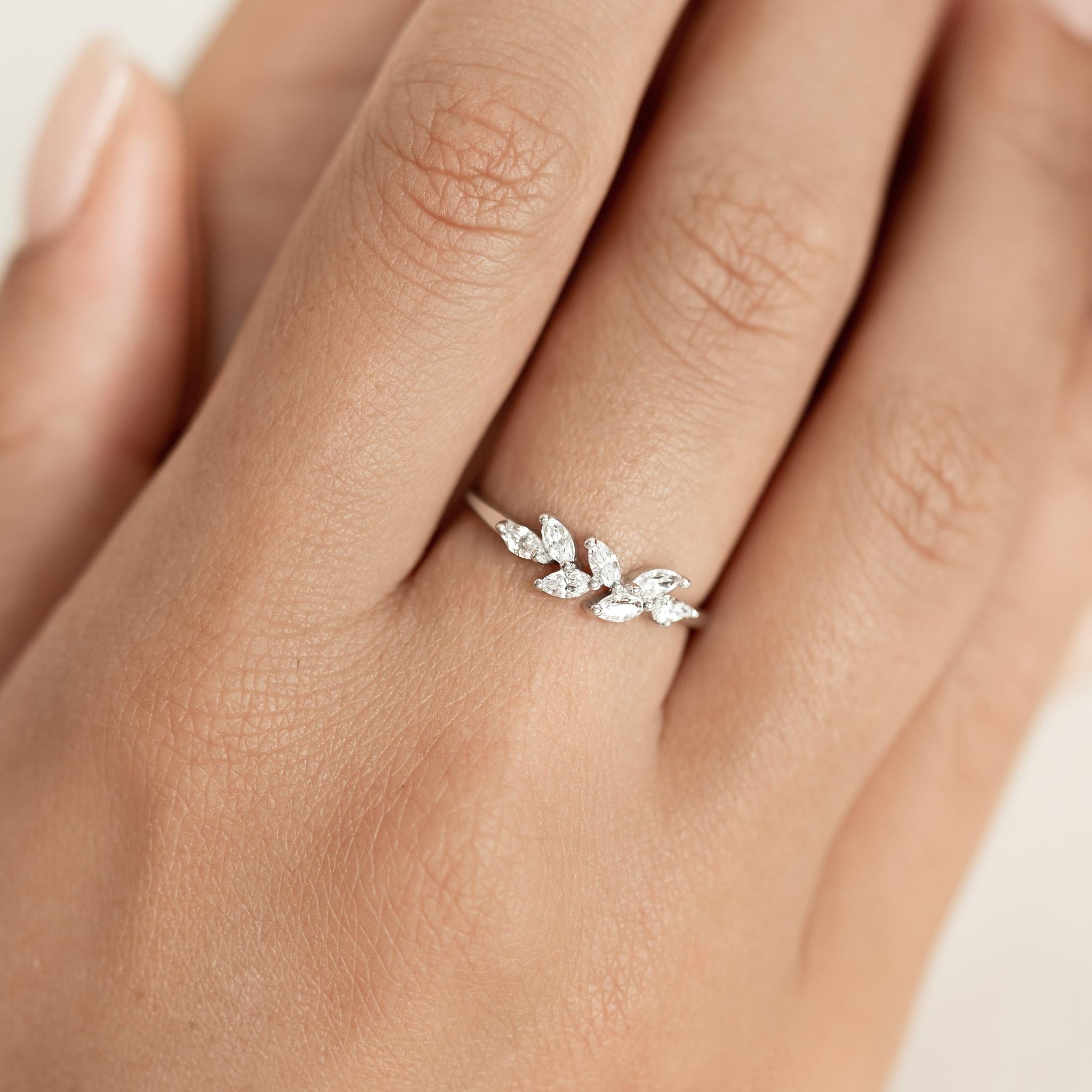 "Laurel Light" Marquise Halo Ring