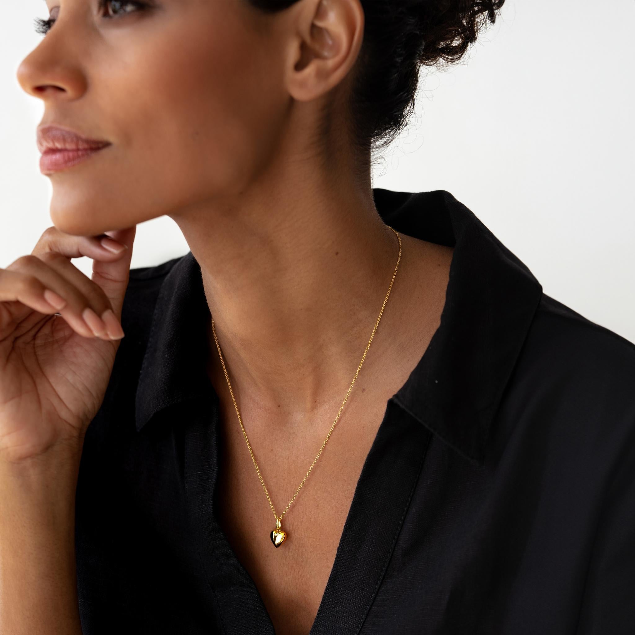 14K Gold "Bold Heart" Pendant Necklace