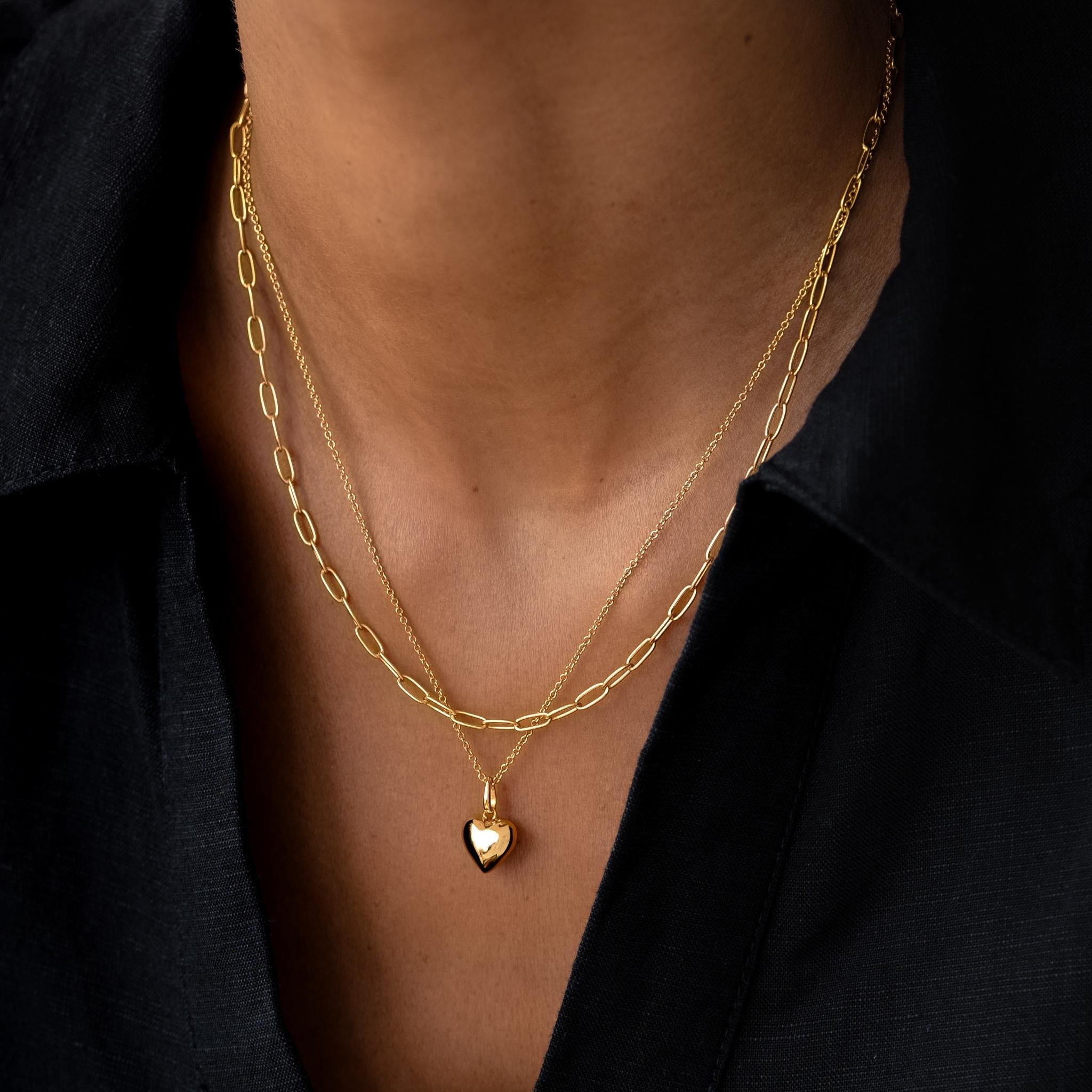 14K Gold "Bold Heart" Pendant Necklace